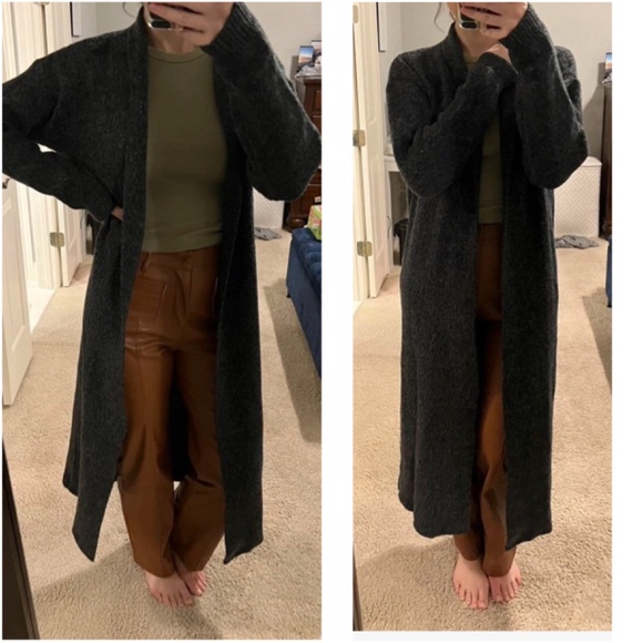 Cozy Solid Knit Open Front Long Oversized Cardigan - Picture 8 of 11